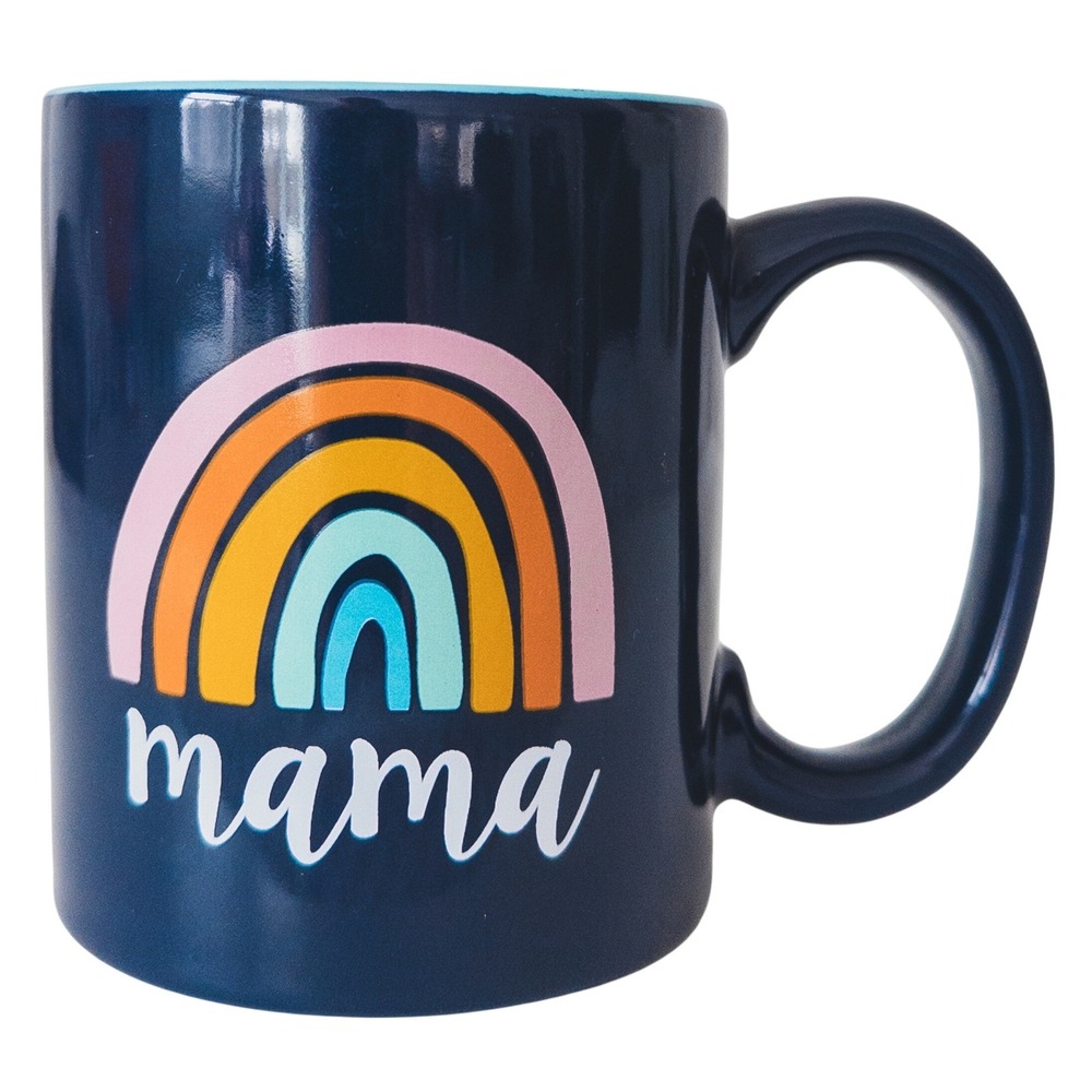 Coffee Mug 11 oz Navy Blue Mama Rainbow